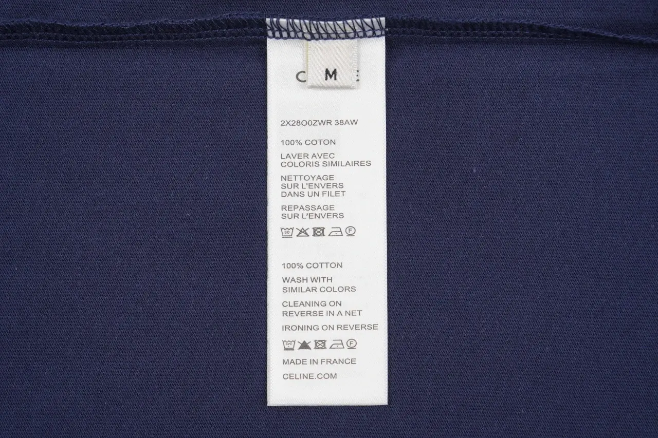 CELINE Navy Small Embroidered Logo T-Shirt product photo from LabelPicks