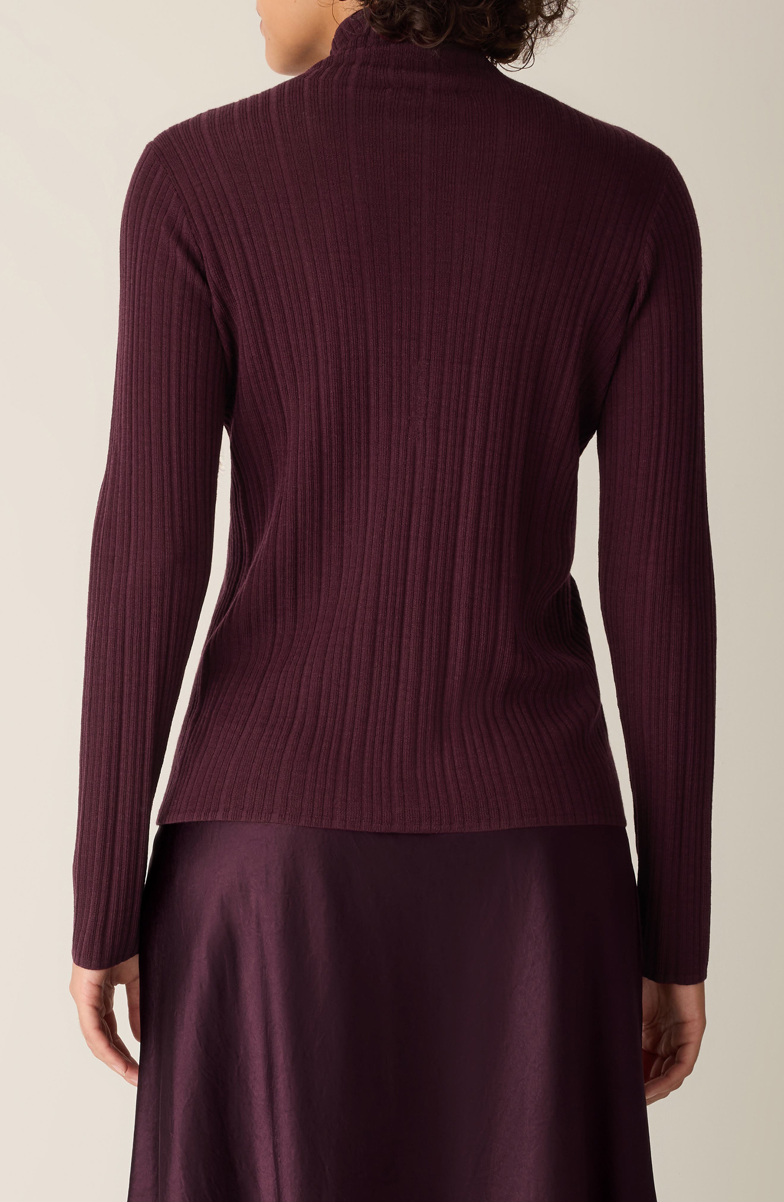 Eileen Fisher Rib Turtleneck Wool Sweater