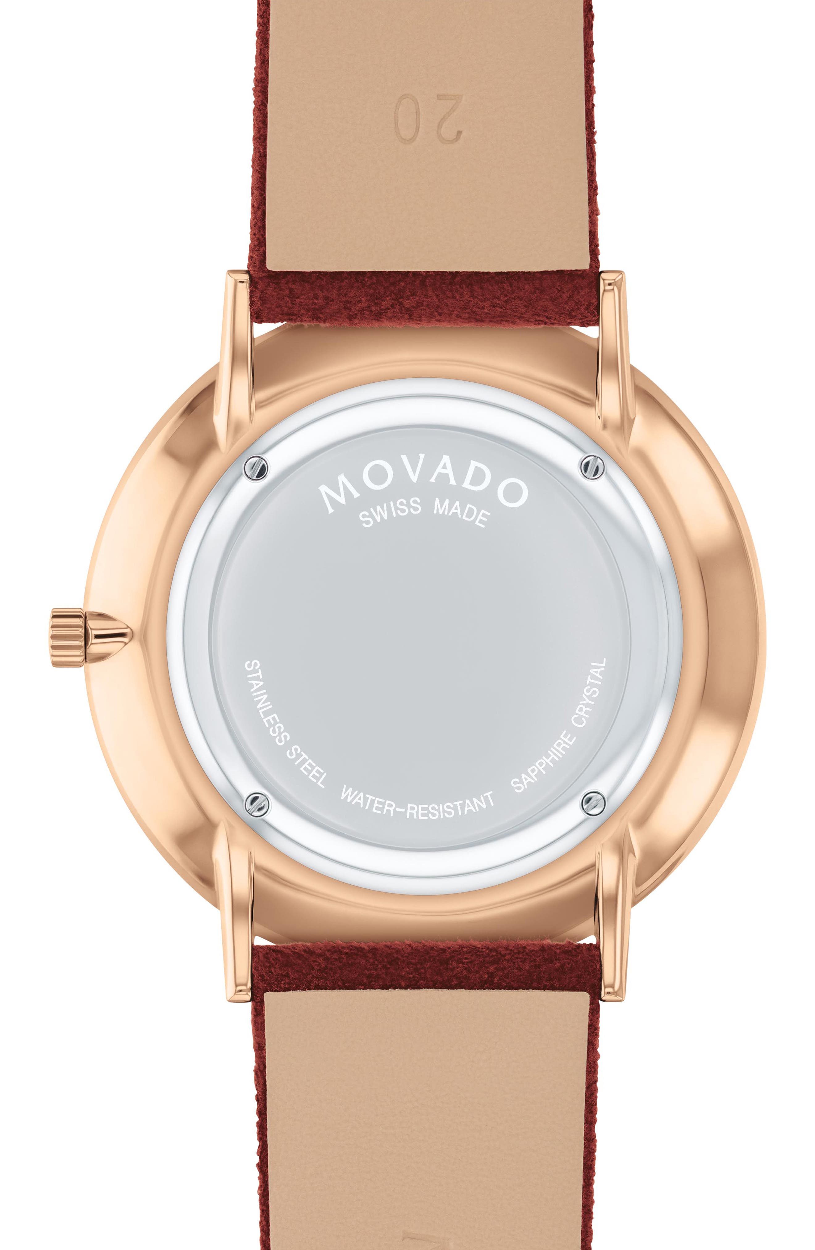 Movado Modern 47 Faux Leather Strap Watch, 40mm x 6.3mm