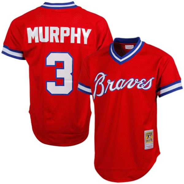 Dale Murphy Atlanta Braves 1980 Authentic Cooperstown Collection Mesh Batting Practice Jersey - Red/Royal