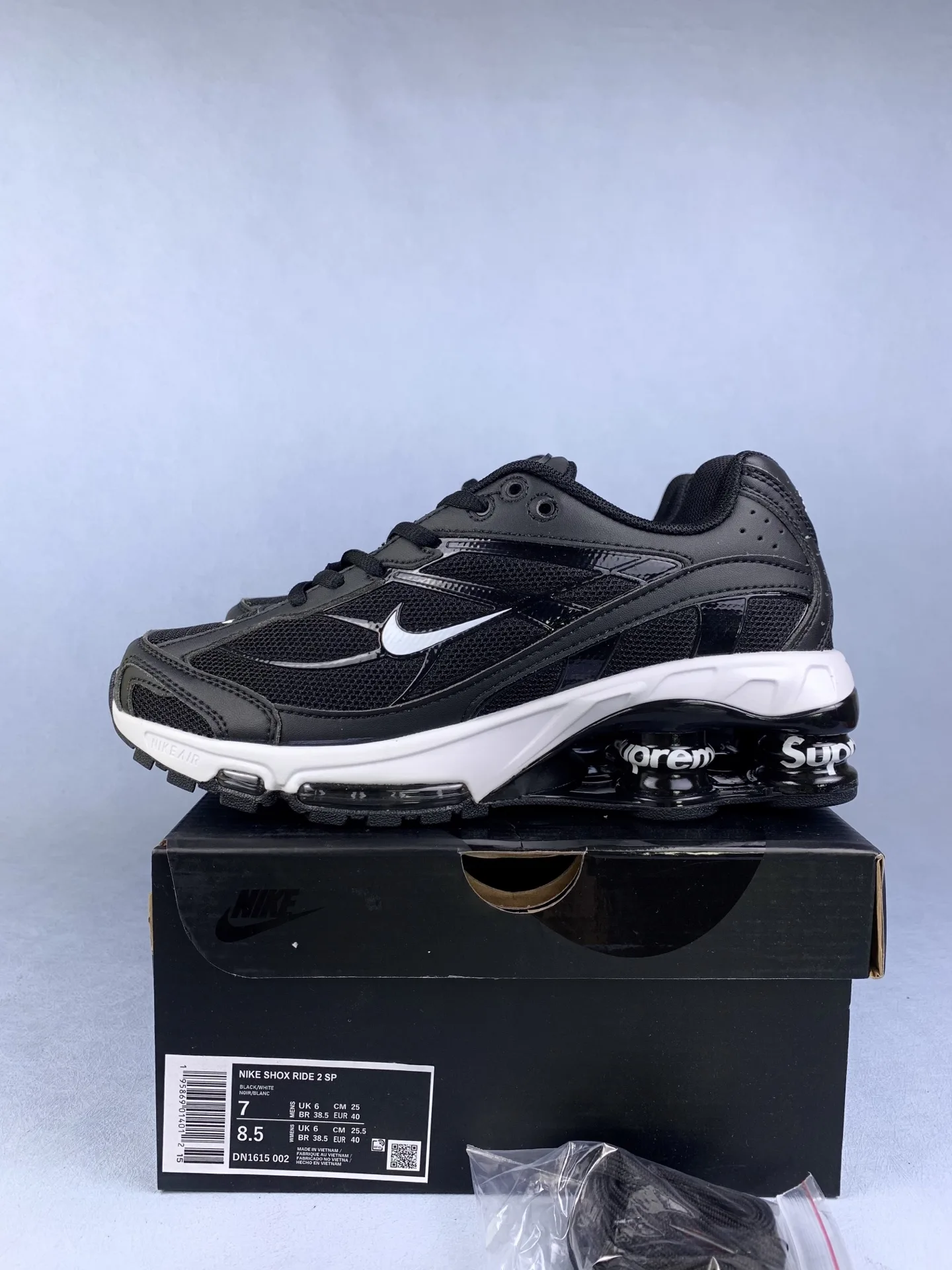 Supreme x Nike Shox Ride 2 SP 'Black' Shoes product photo from LabelPicks