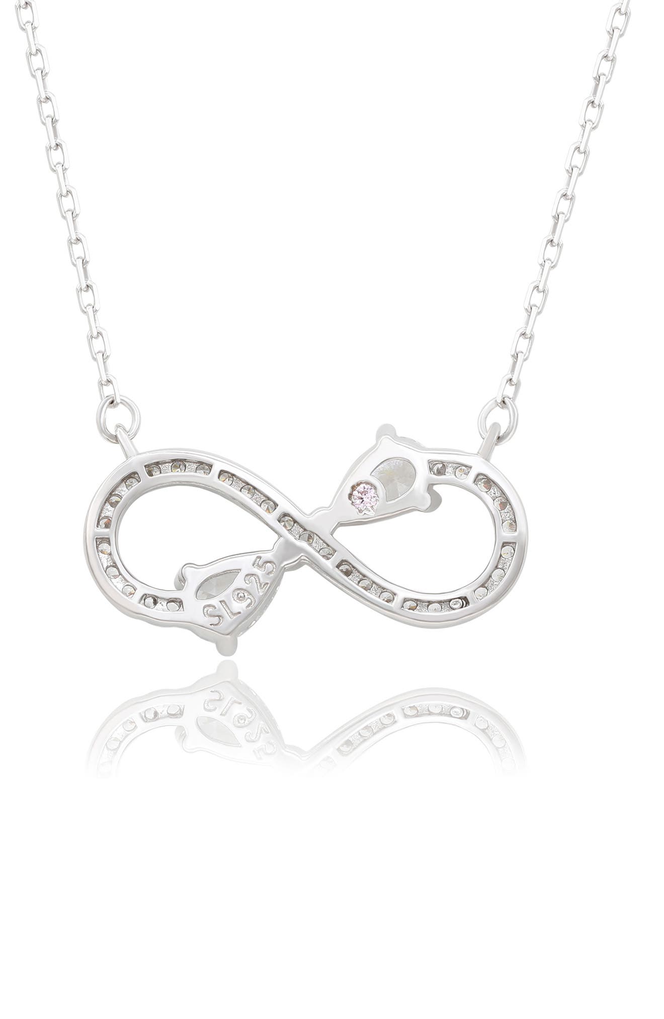 SUZY LEVIAN White Cubic Zirconia Infinity Pendant Necklace