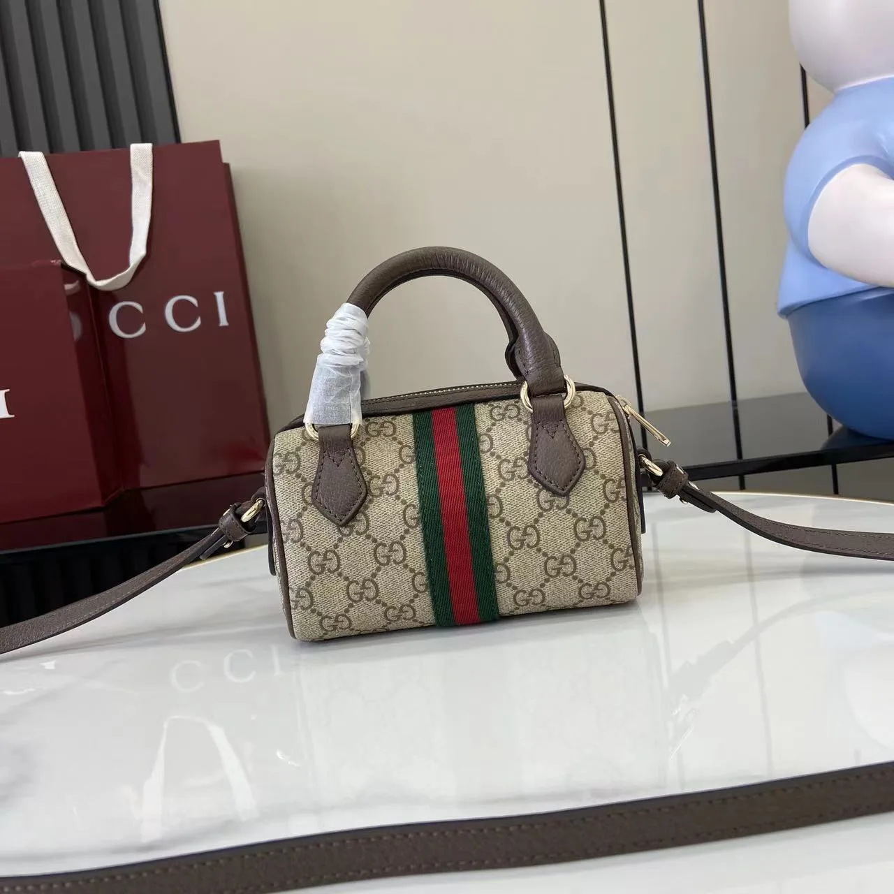 Gucci Ophidia Brown GG Supreme Canvas Top Handle Bag product photo from LabelPicks