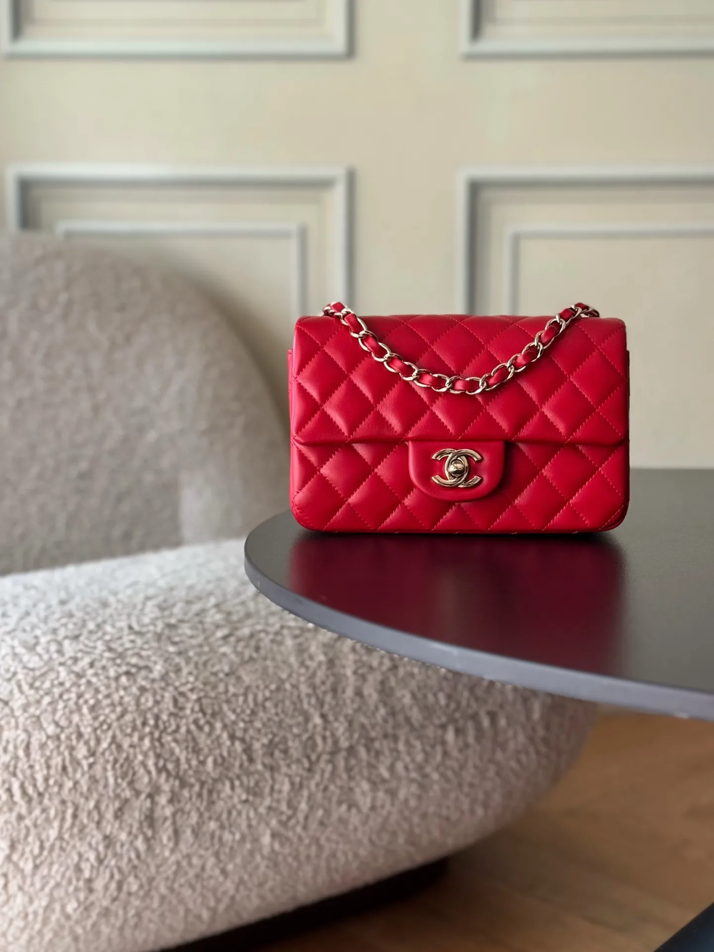 Chanel White Classic Flap Lambskin Shoulder Bag product photo from LabelPicks