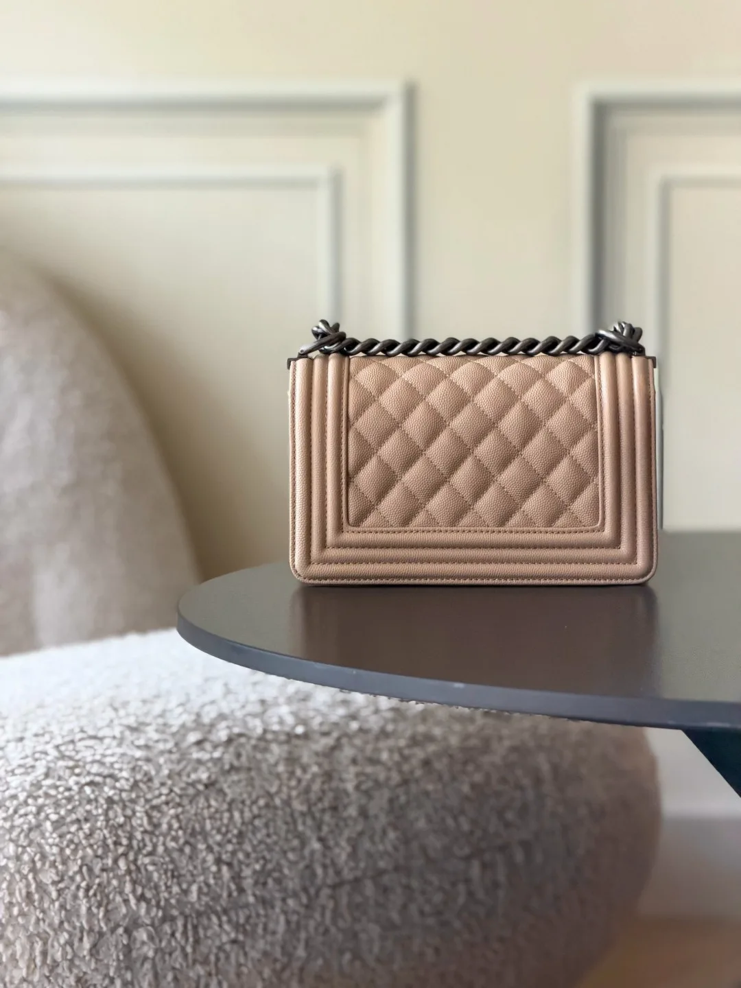 Chanel Beige Quilted Leather Crossbody Bag product photo from LabelPicks