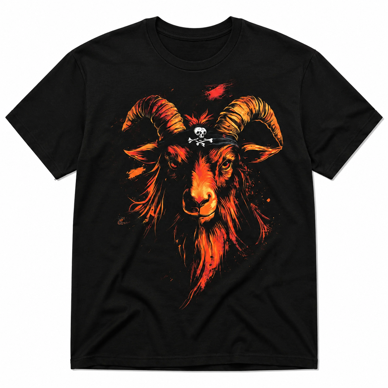 Remera Cabra Pirata con Pañuelo - Diseño Exclusivo Retro Dark