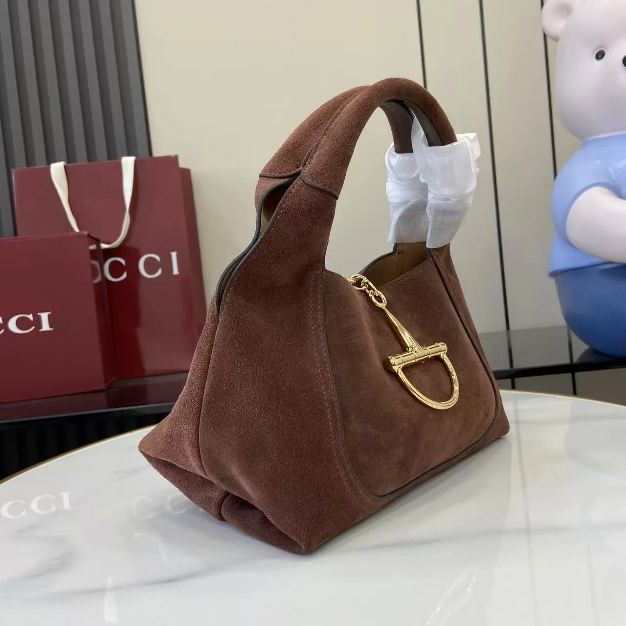 Gucci Suede Leather Shoulder Bag product photo from LabelPicks
