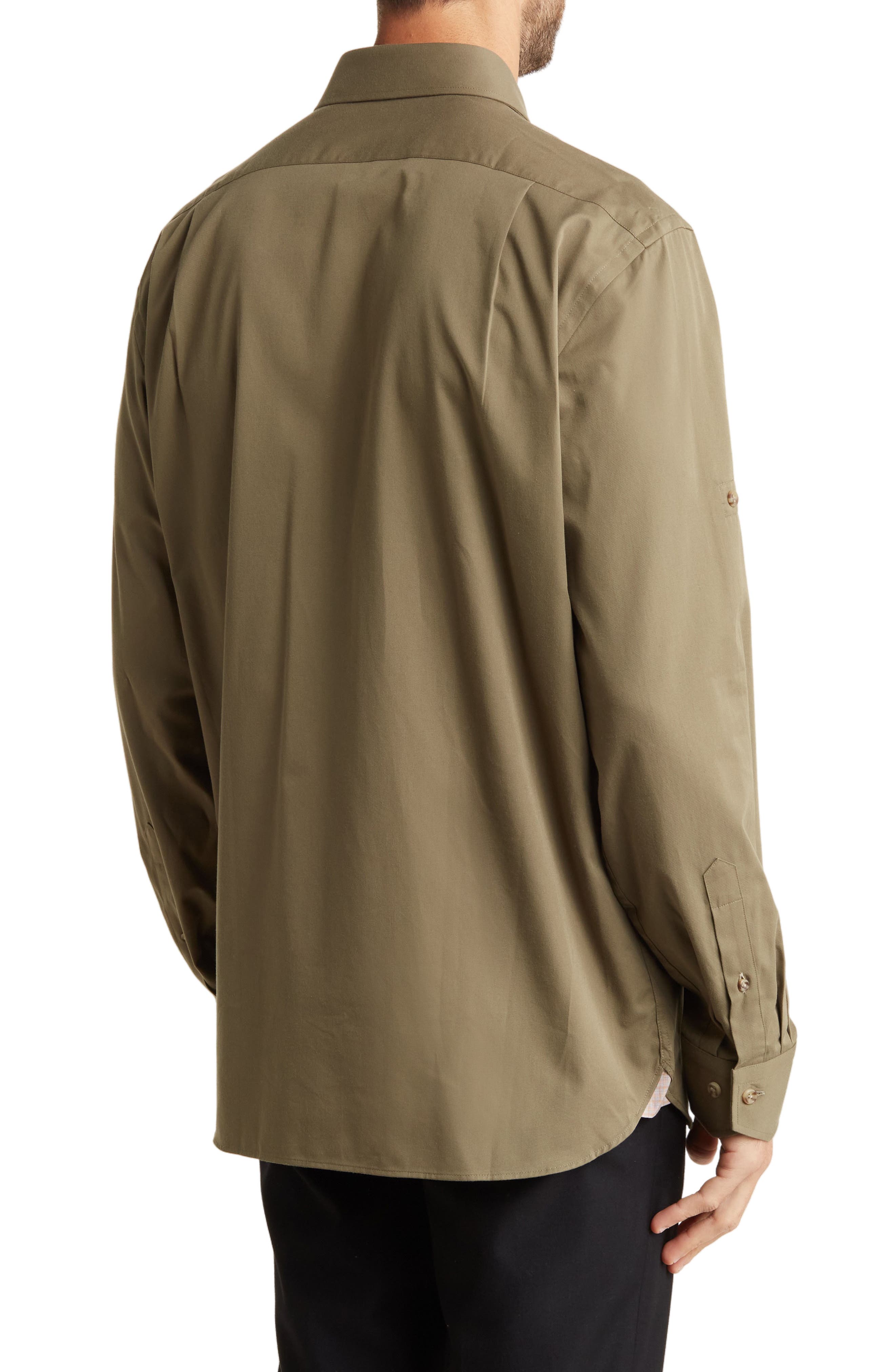 Lorenzo Uomo Trim Fit Long Sleeve Cotton Button-Up Shirt
