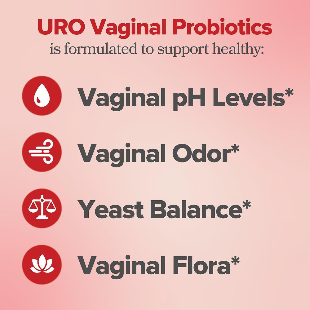 O Positiv URO Vaginal Probiotics for Women pH Balance with Prebiotics & Lactobacillus Probiotic Blend - Vaginal Health Supplement - Promotes Healthy Vaginal Odor & Vaginal Flora, 60 Count (Pack of 2)