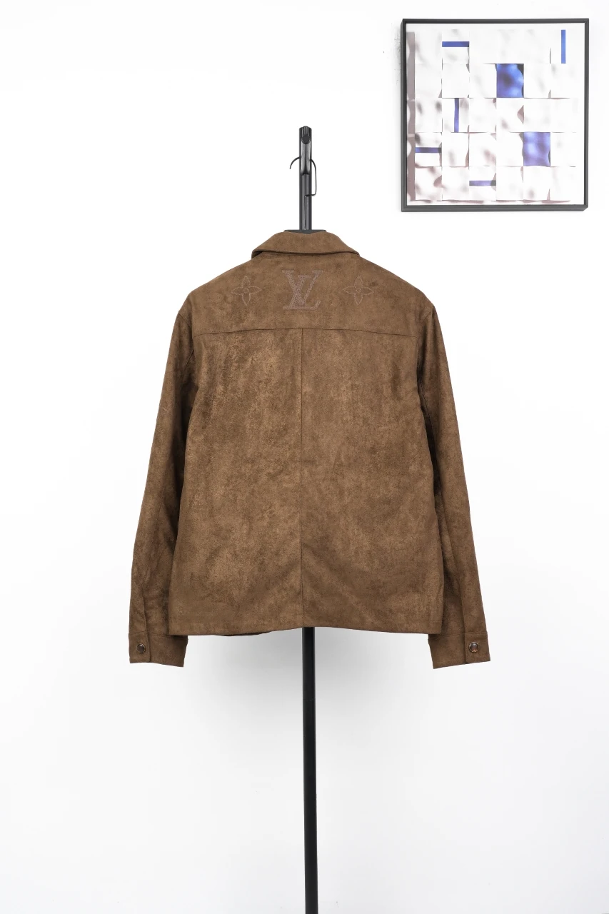 Louis Vuitton Camel Brown Suede Feel Padded Shirt Jacket product photo from LabelPicks