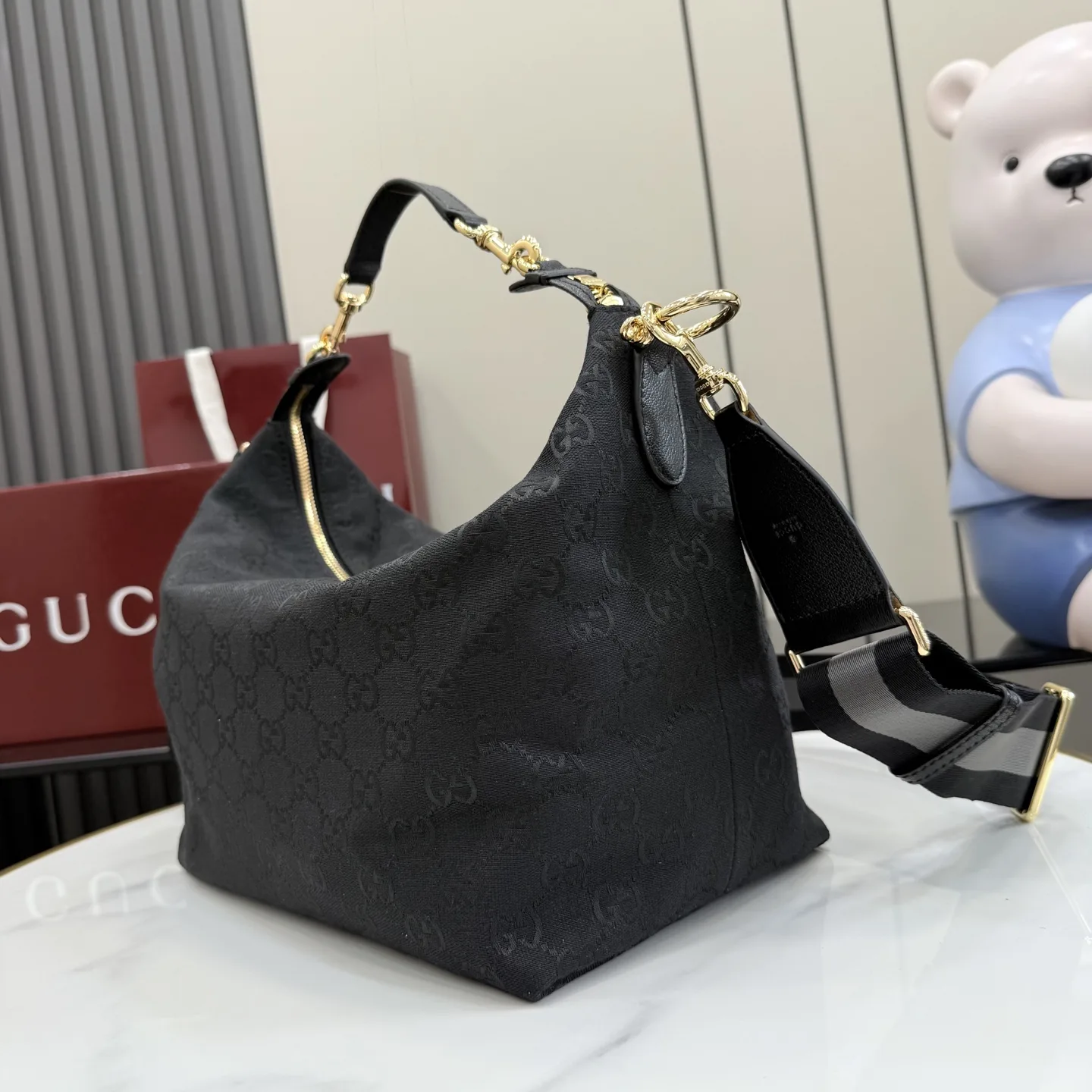 Gucci Black Canvas and Leather Shoulder Bag product photo from LabelPicks