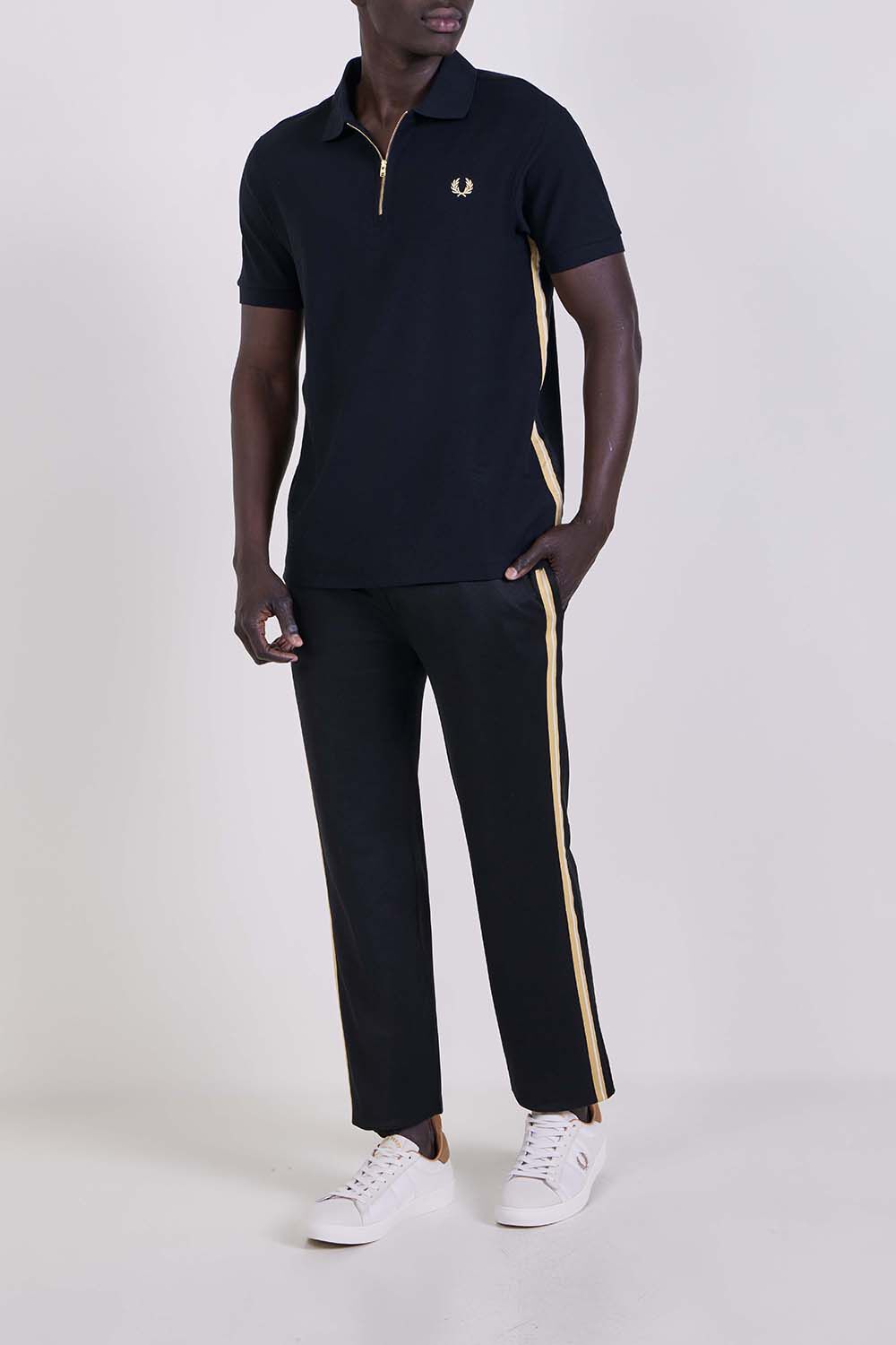 FRED PERRY חולצת פולו חצי רוכסן