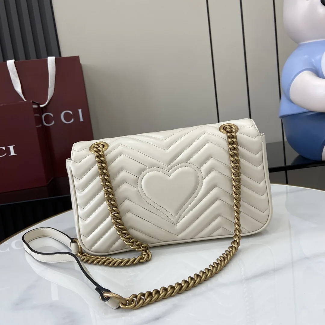 Gucci Marmont White GG Supreme Canvas Shoulder Bag product photo from LabelPicks