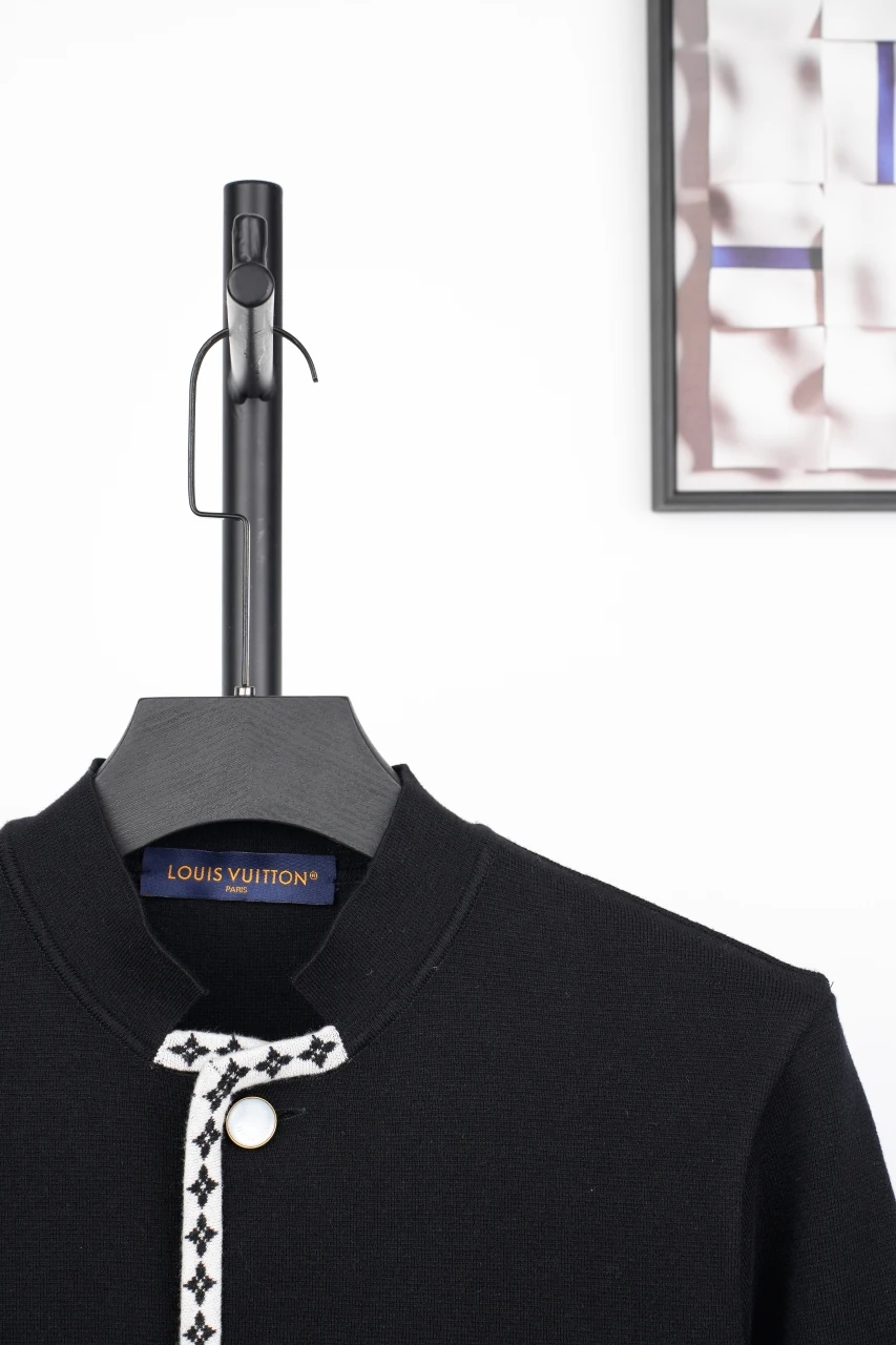 Louis Vuitton Black Collegiate Knit Cardigan Jacket product photo from LabelPicks