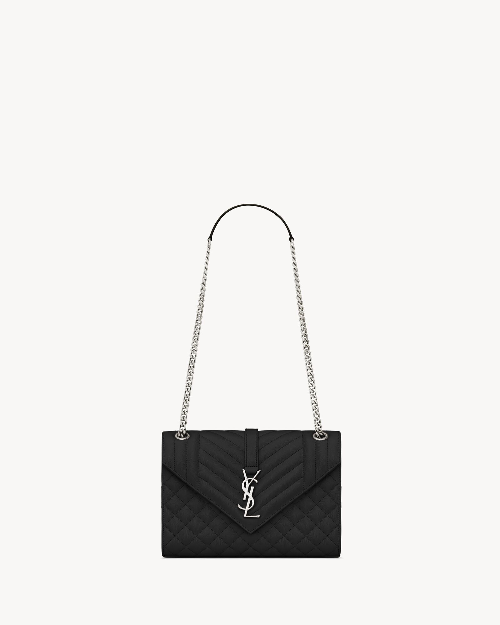 YSL ENVELOPE medium grained quilted leather handbag