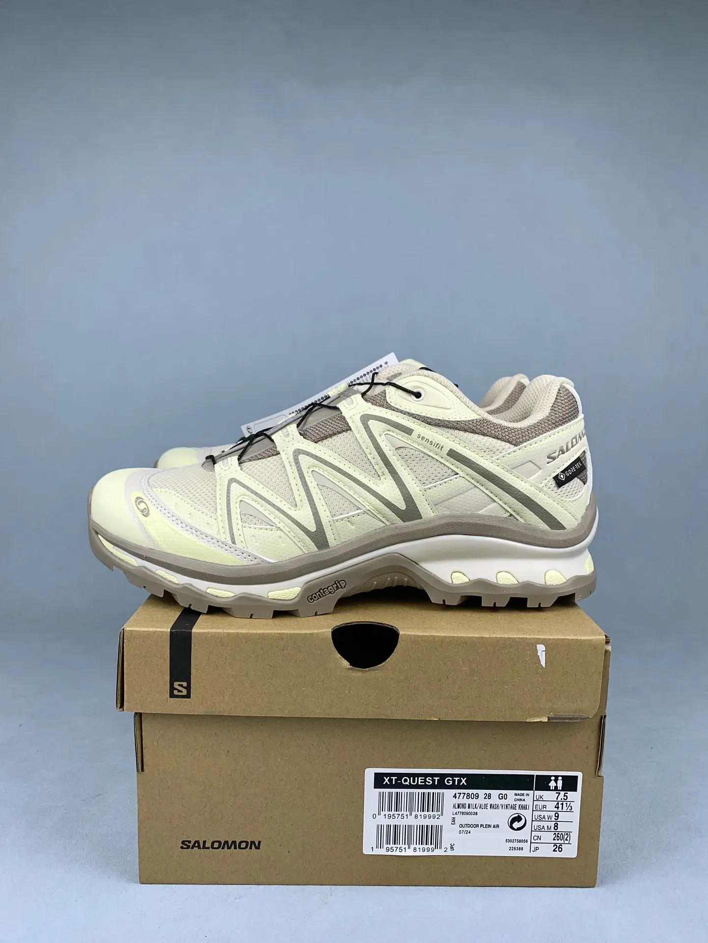 Salomon XT-Quest GORE-TEX “Almond Milk Aloe Wash” Shoes product photo from LabelPicks