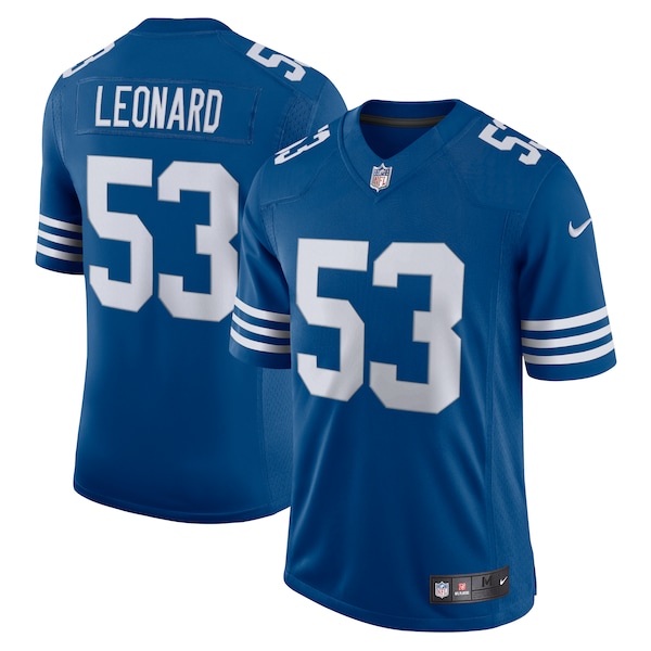 Men's Nike Darius Leonard Royal Indianapolis Colts Alternate Vapor Limited Jersey/White