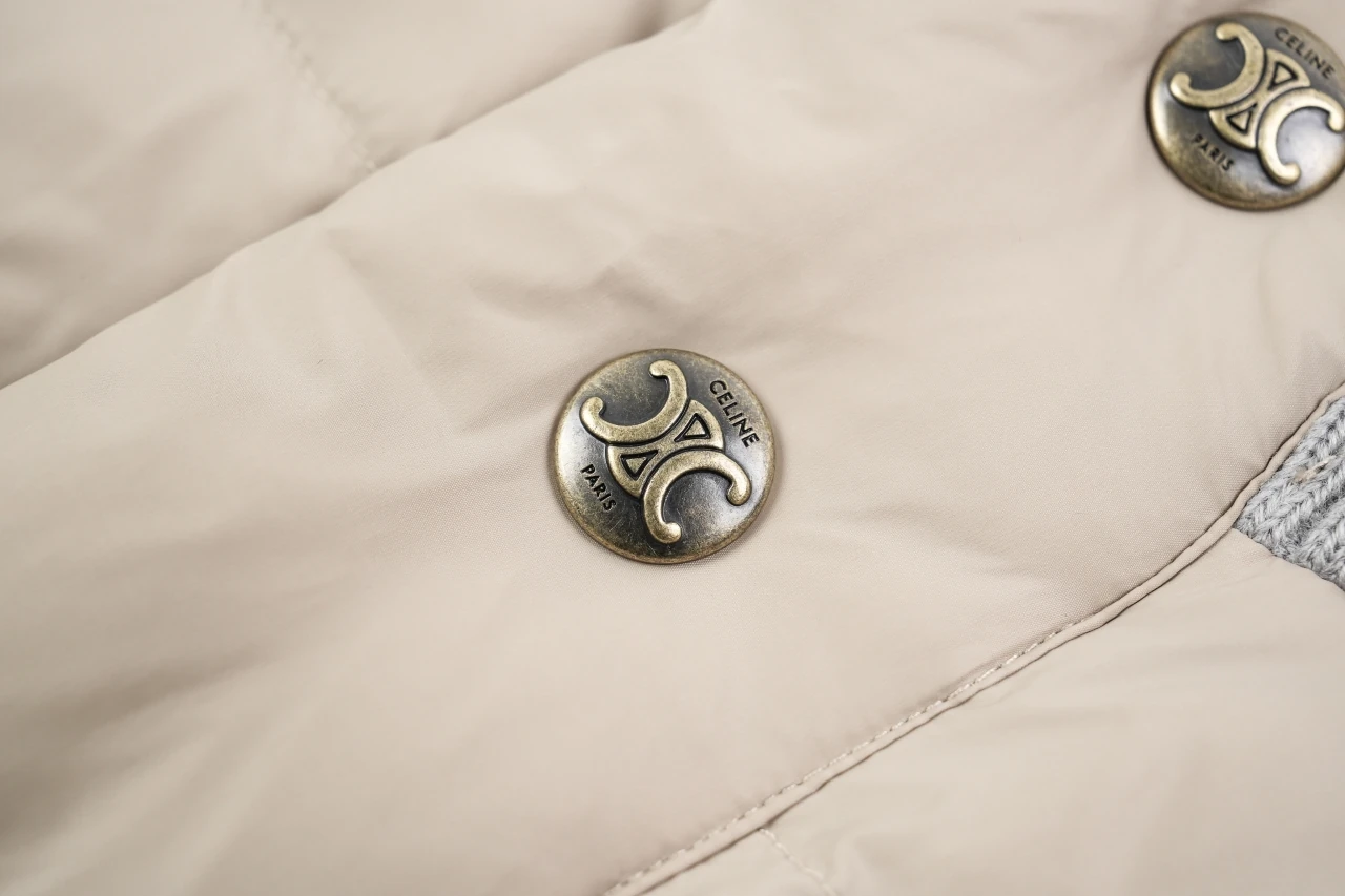 CELINE Beige Quilted Triomphe Stand-Collar Vest product photo from LabelPicks