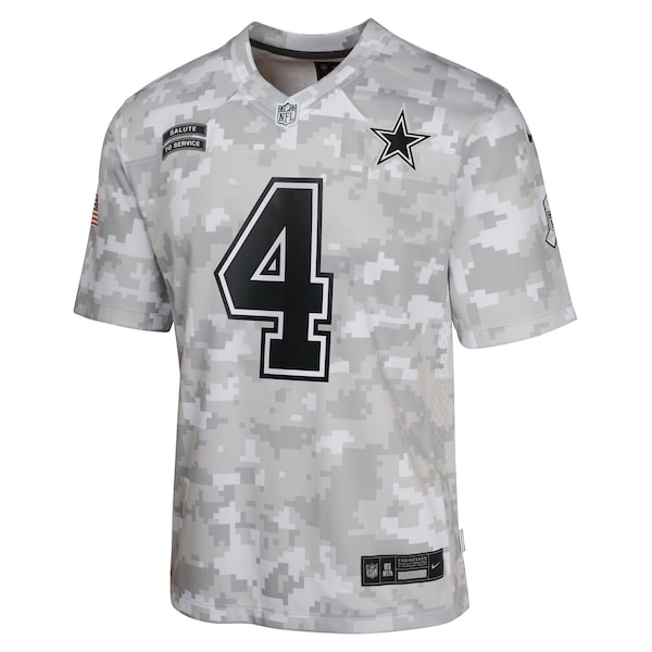 Dak Prescott Dallas Cowboys Nike Youth 2024 Salute to Service Game Jersey - Arctic Camo