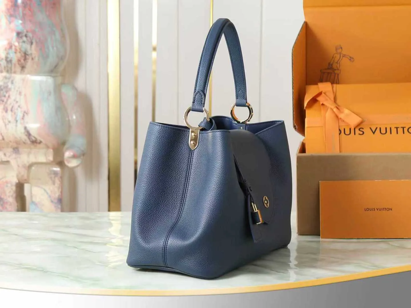 Louis Vuitton Capucines Blue Calfskin Top Handle Bag product photo from LabelPicks