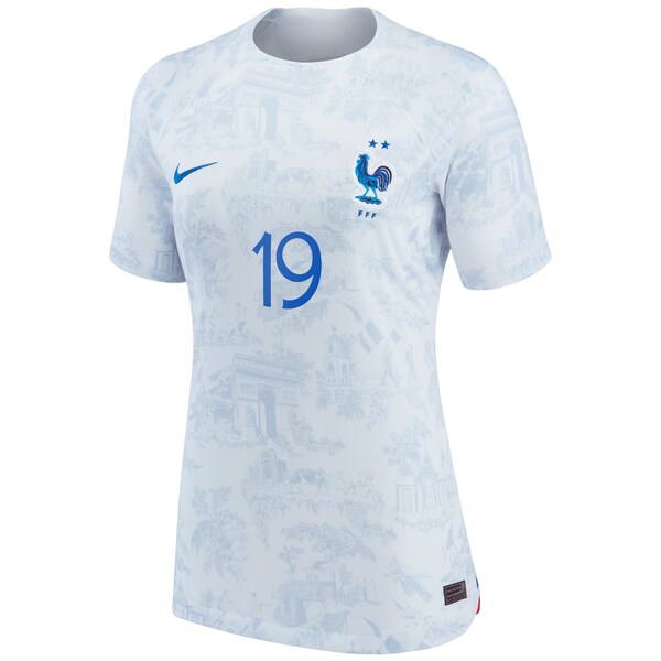 Karim Benzema France National Team Nike Women's 2022/23 Away Breathe Stadium Replica Player Jersey - White