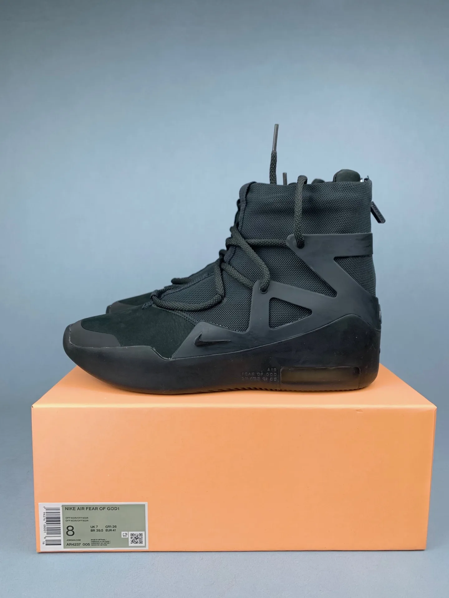 Nike Air Fear of God 1 “Off Noir” - Off Noir/Off Noir product photo from LabelPicks