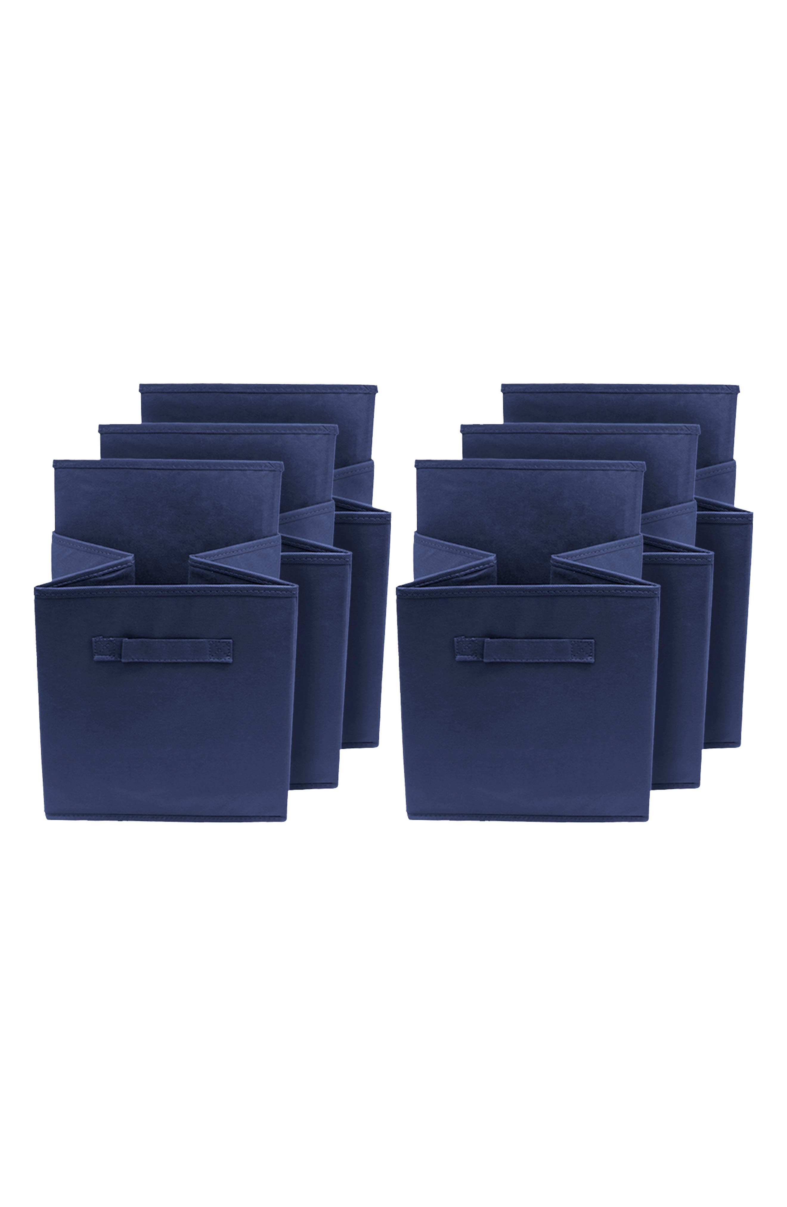 SORBUS Navy Foldable Storage Cube Basket Bin - Pack of 6