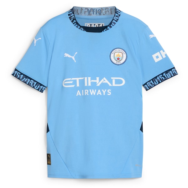 Kevin De Bruyne Manchester City Puma Youth 2024/25 Home Replica Player Jersey - Light Blue