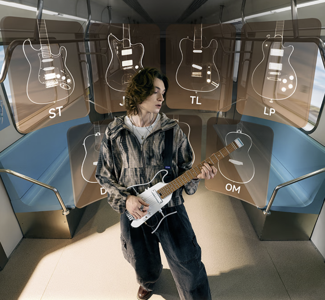 DONNER HUSH-X PRO Electric Guitar Portable Smart Guitar for Starter Learner - GreshamTech