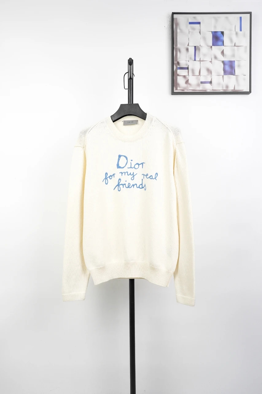 Dior Cream Signature Embroidered Crewneck Sweater product photo from LabelPicks