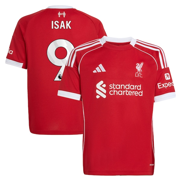 Alexander Isak Liverpool adidas Youth 2025/26 Home Replica Player Jersey - Red/Green