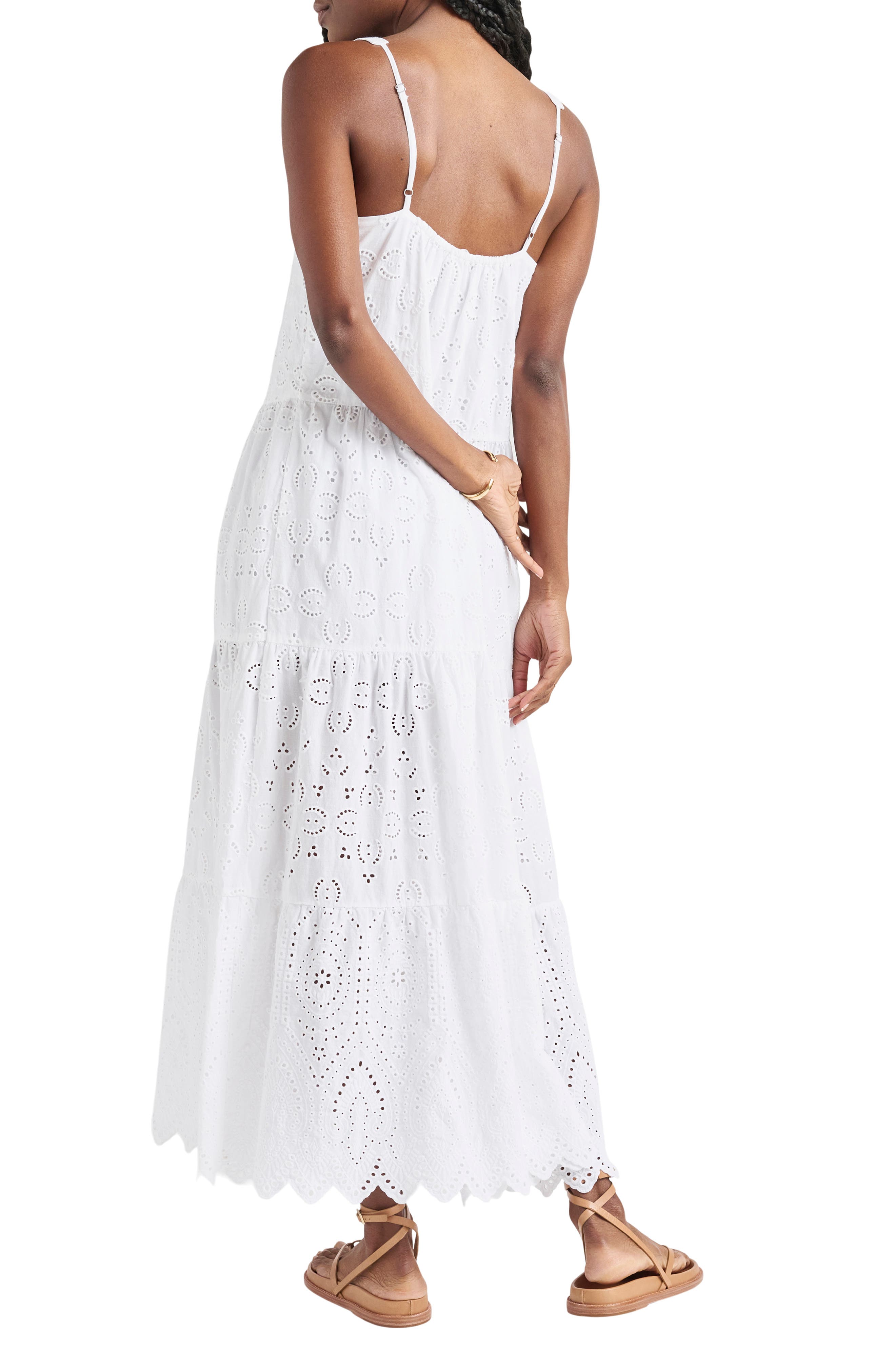 Splendid Wynona Eyelet Cotton Midi Dress