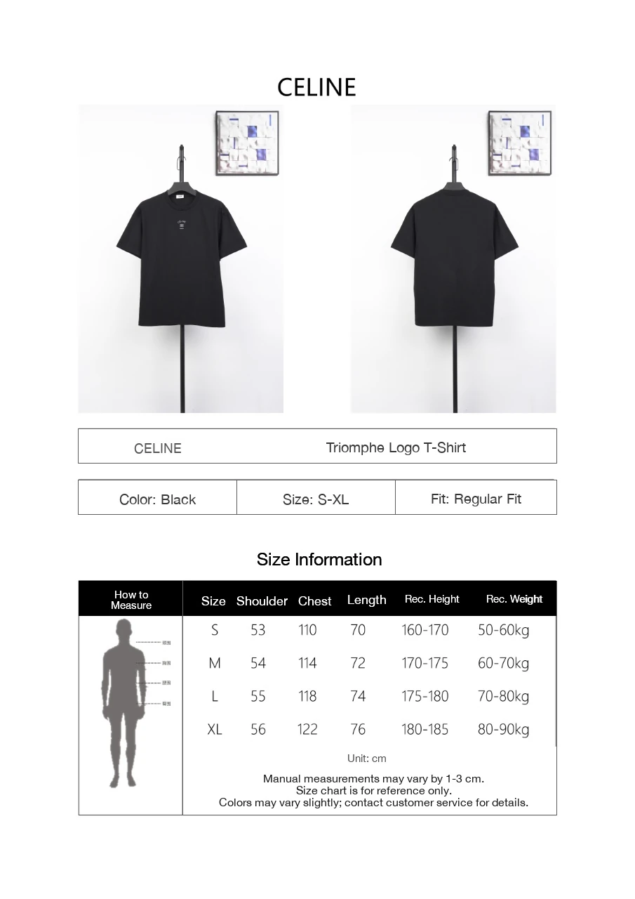 CELINE Black Triomphe Embroidered T-Shirt product photo from LabelPicks