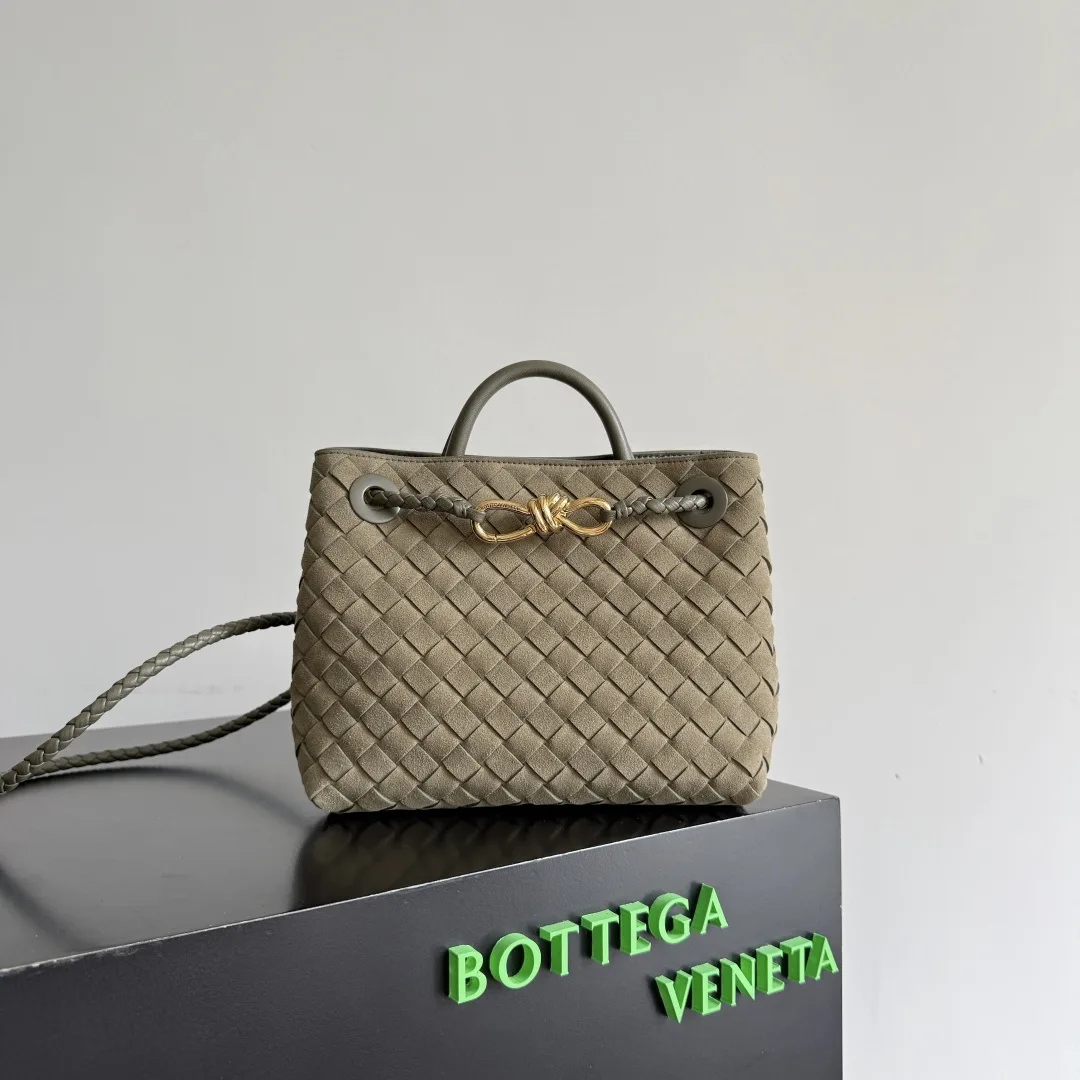 Bottega Veneta Andiamo White Intrecciato Woven Leather Top Handle Bag product photo from LabelPicks