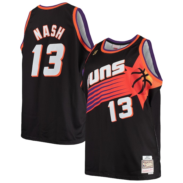 Steve Nash Phoenix Suns 1996/97 Big & Tall Hardwood Classics Swingman Jersey - Black/White