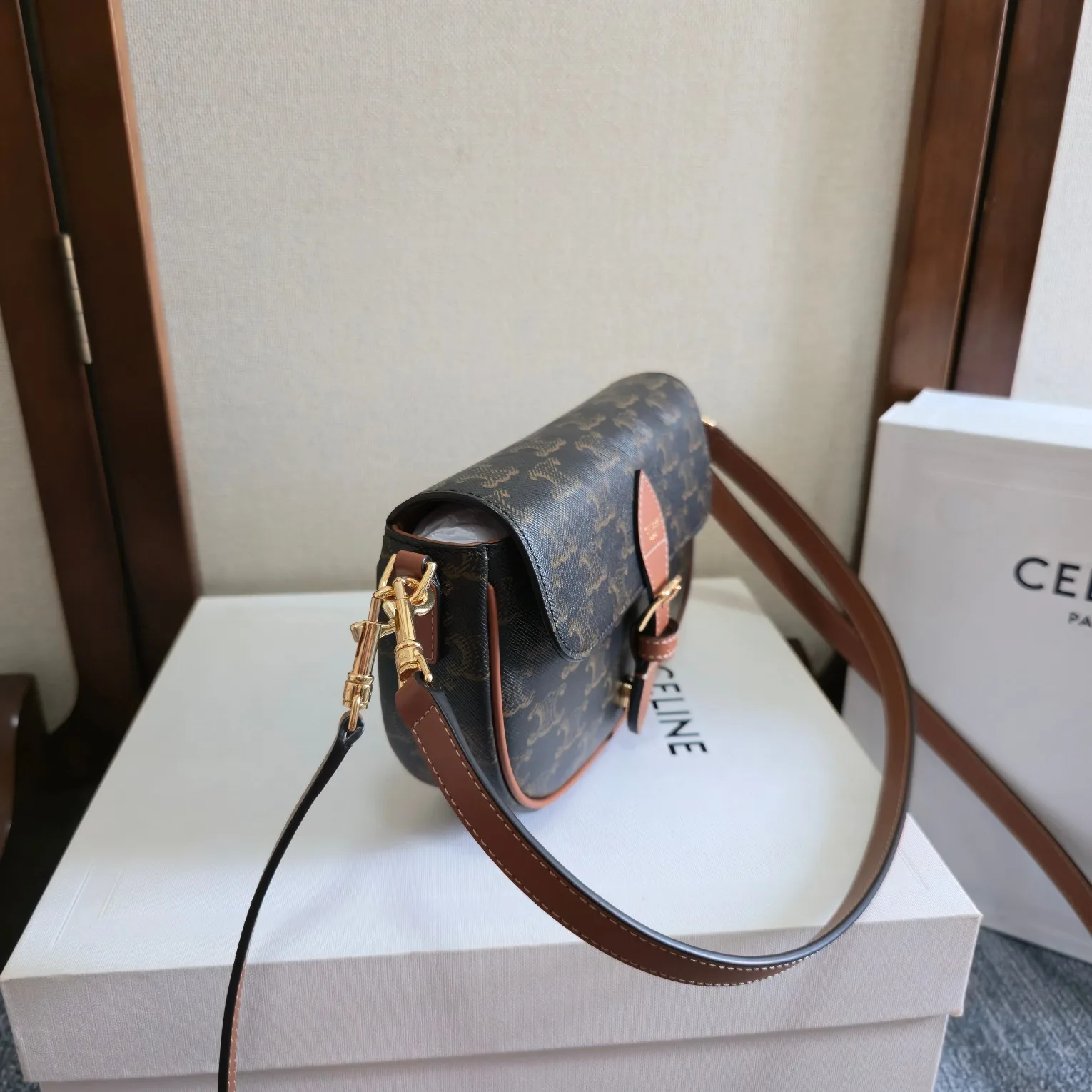 Celine Folco Calfskin Crossbody Bag product photo from LabelPicks