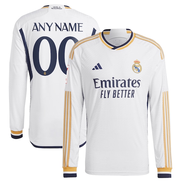 Los Merengues adidas Home 2023/24 Authentic Long Sleeve Custom Jersey - White