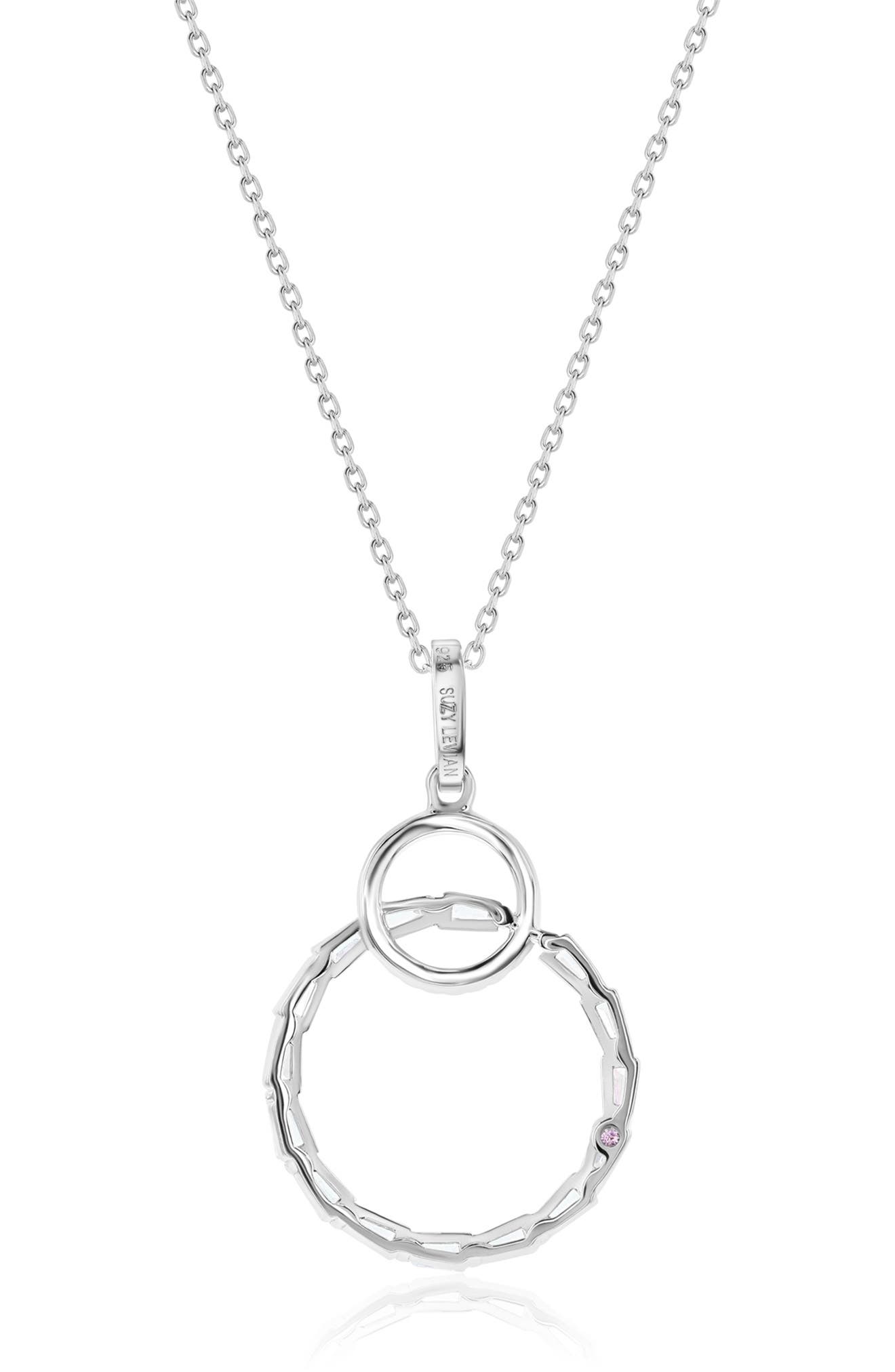 SUZY LEVIAN Cubic Zirconia Interlocking Circle Pendant Necklace