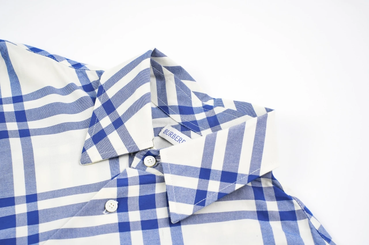 Burberry Blue White Check Long Sleeve Shirt product photo from LabelPicks