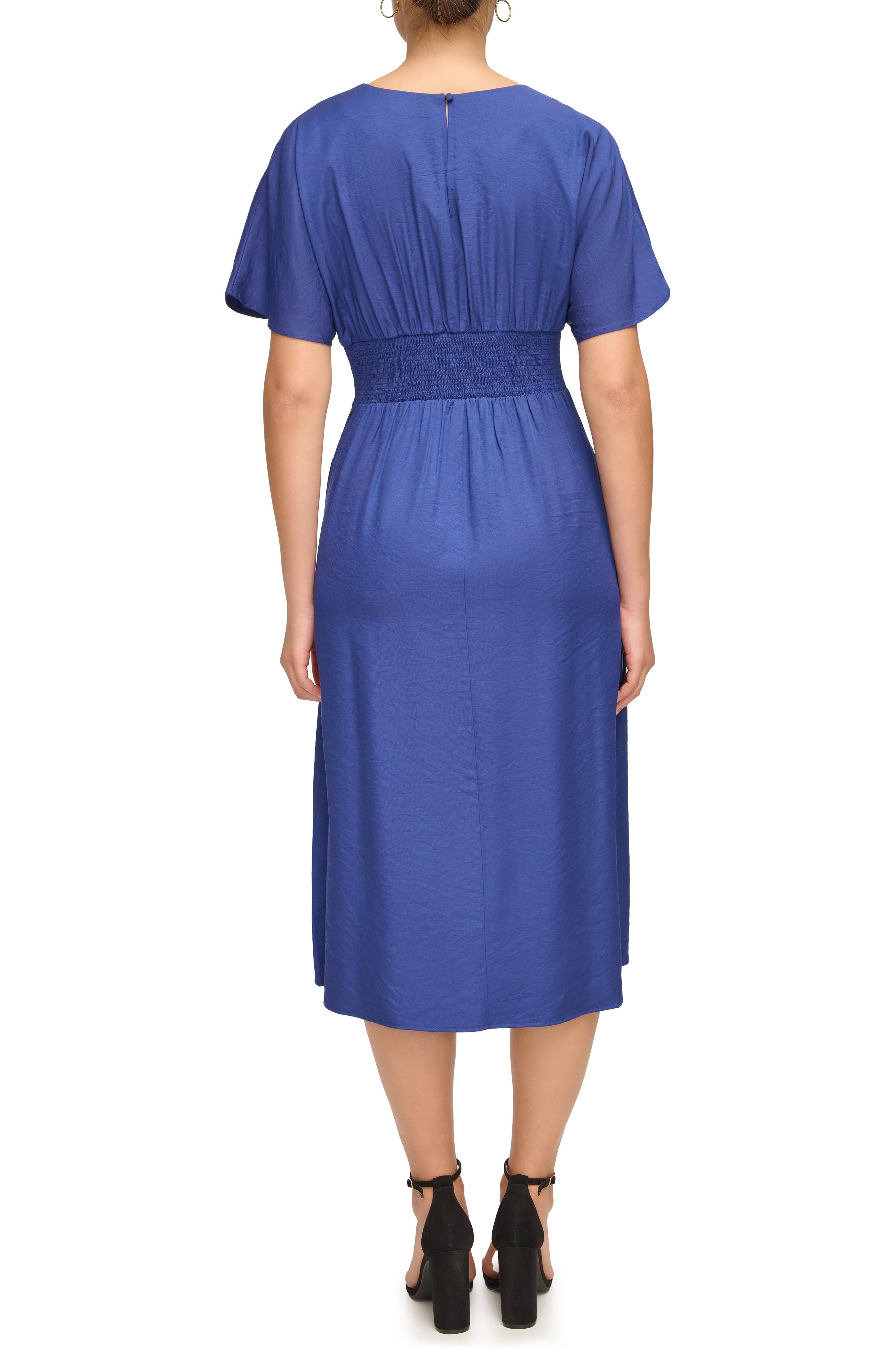 Kensie Short Sleeve Fit & Flare Midi Dress