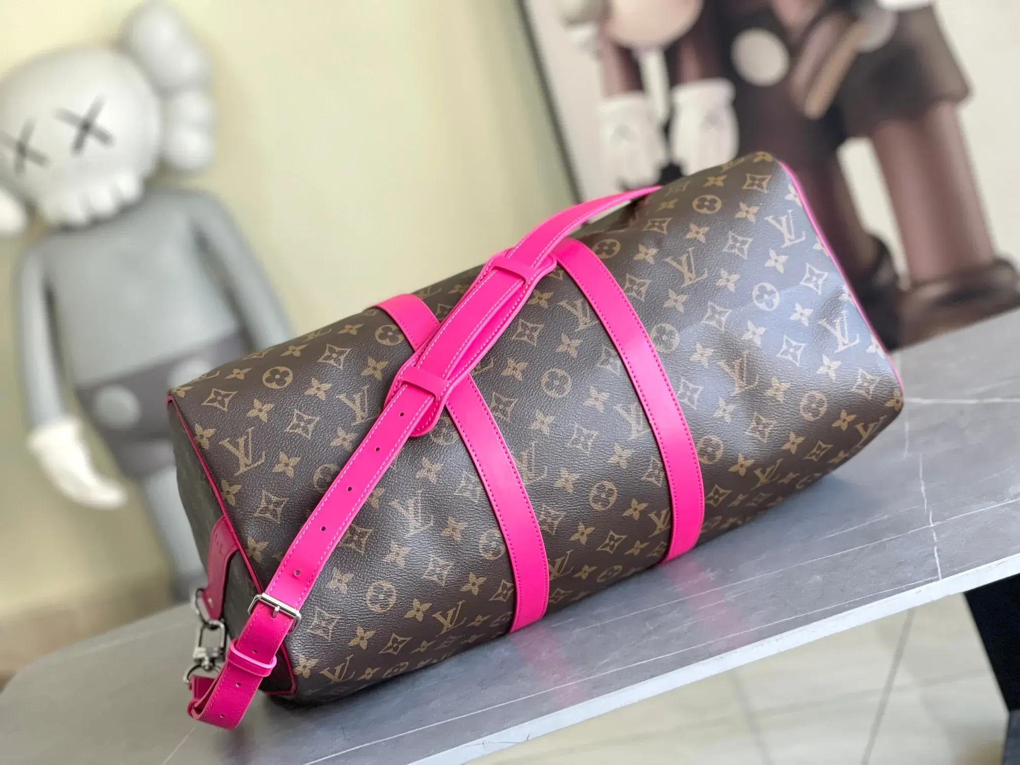 Louis Vuitton Red Keepall Monogram Canvas Tote Bag product photo from LabelPicks