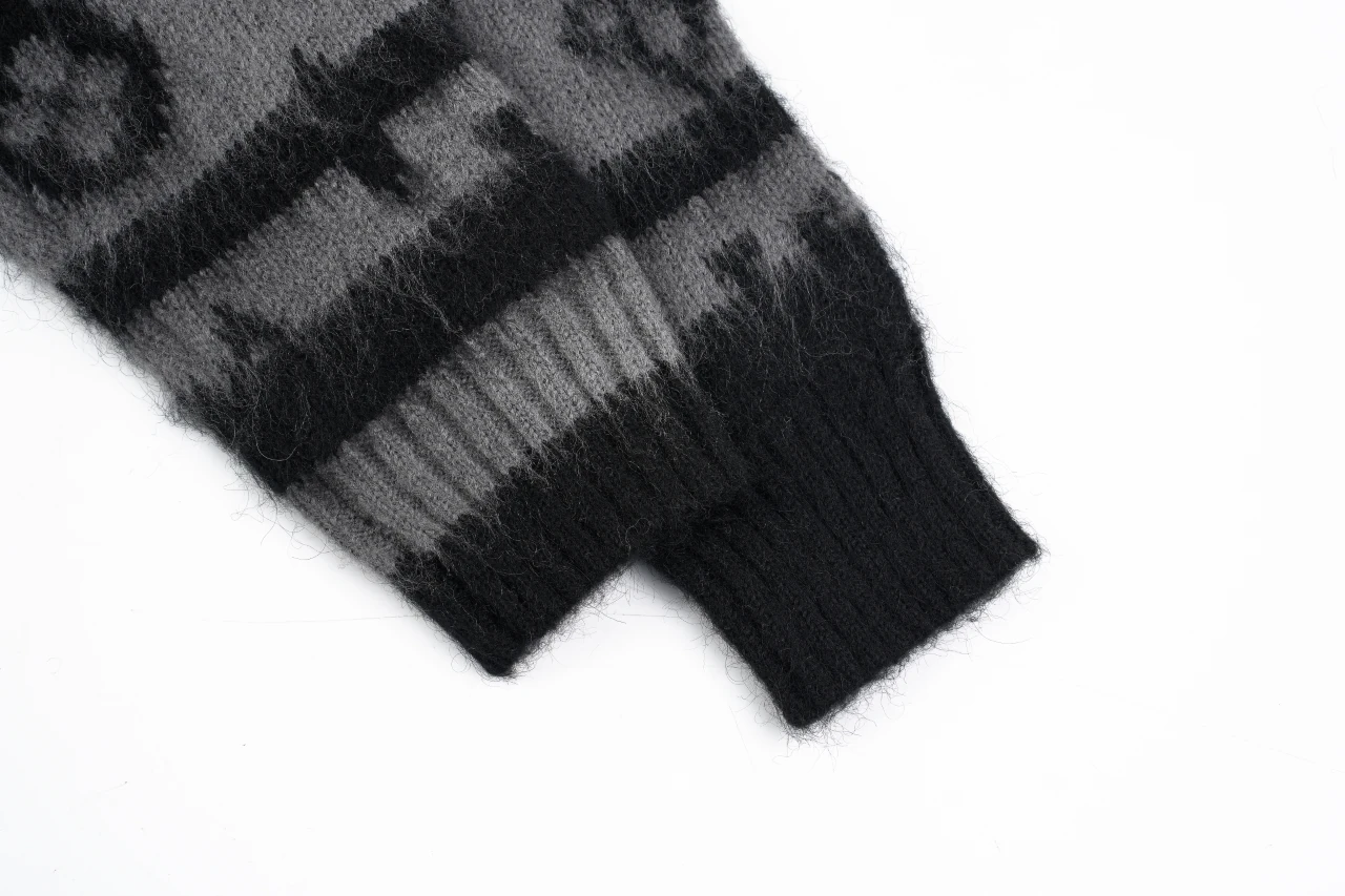 Louis Vuitton Black White Monogram Mohair Blend Cardigan product photo from LabelPicks