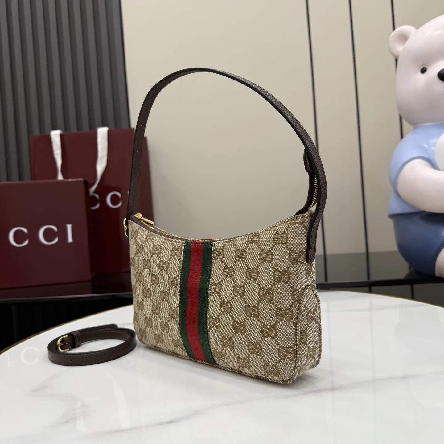 Gucci Brown Quilted Leather Crossbody Bag product photo from LabelPicks