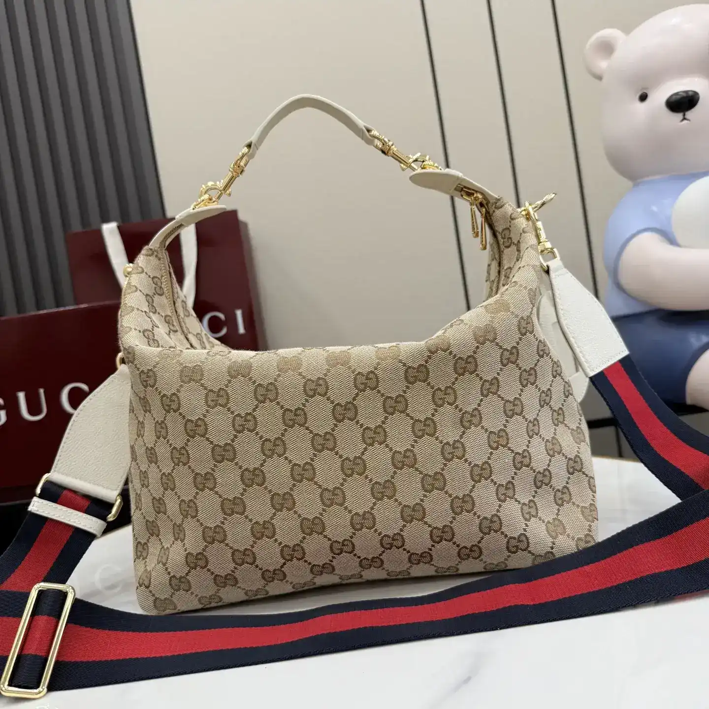 Gucci Canvas and Leather Shoulder Bag product photo from LabelPicks