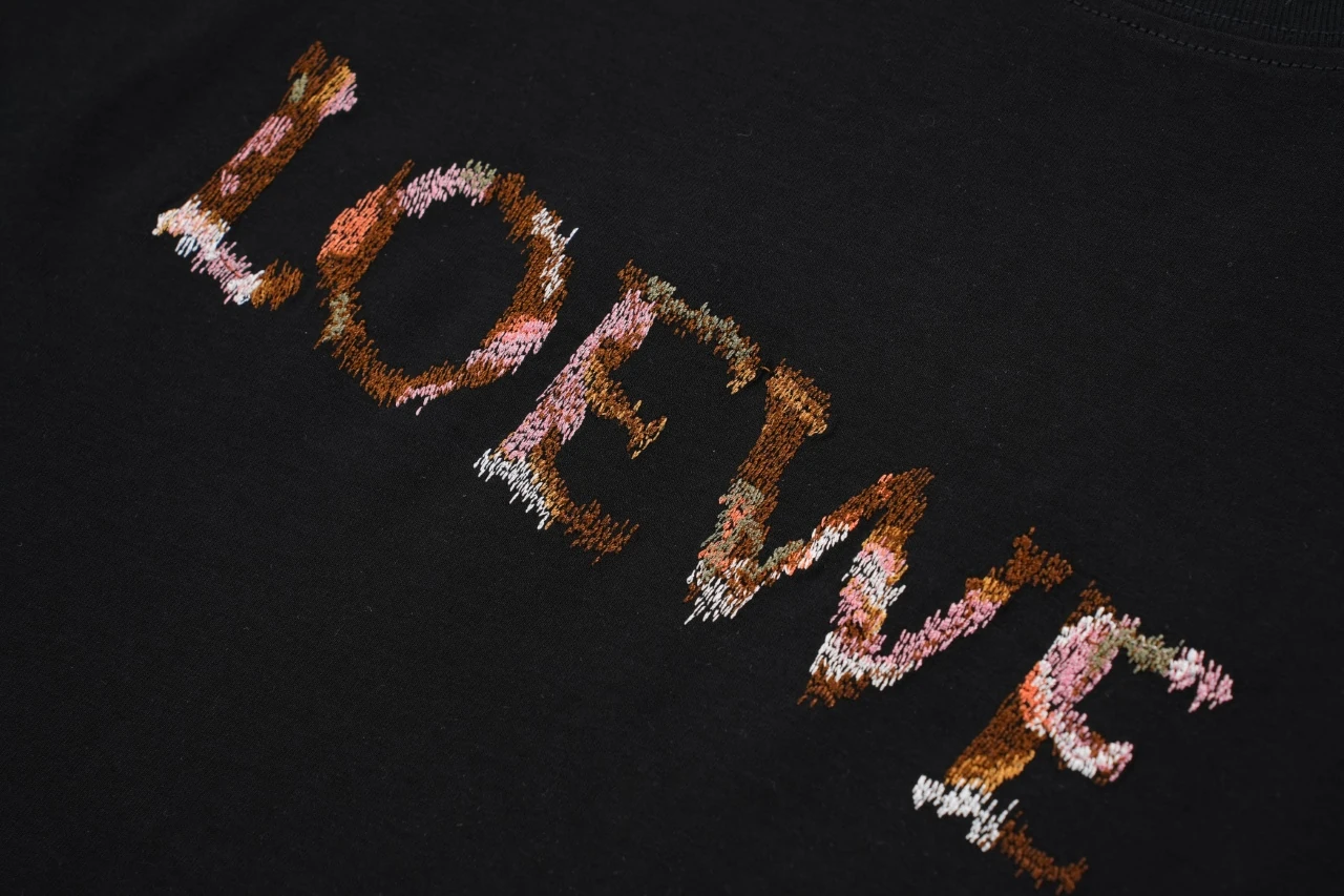 LOEWE Black Gradient Logo Embroidered T-Shirt product photo from LabelPicks