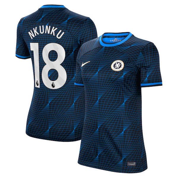 Christopher Nkunku Chelsea Nike Women's 2023/24 Away Stadium Replica Player Jersey - Navy/Blue