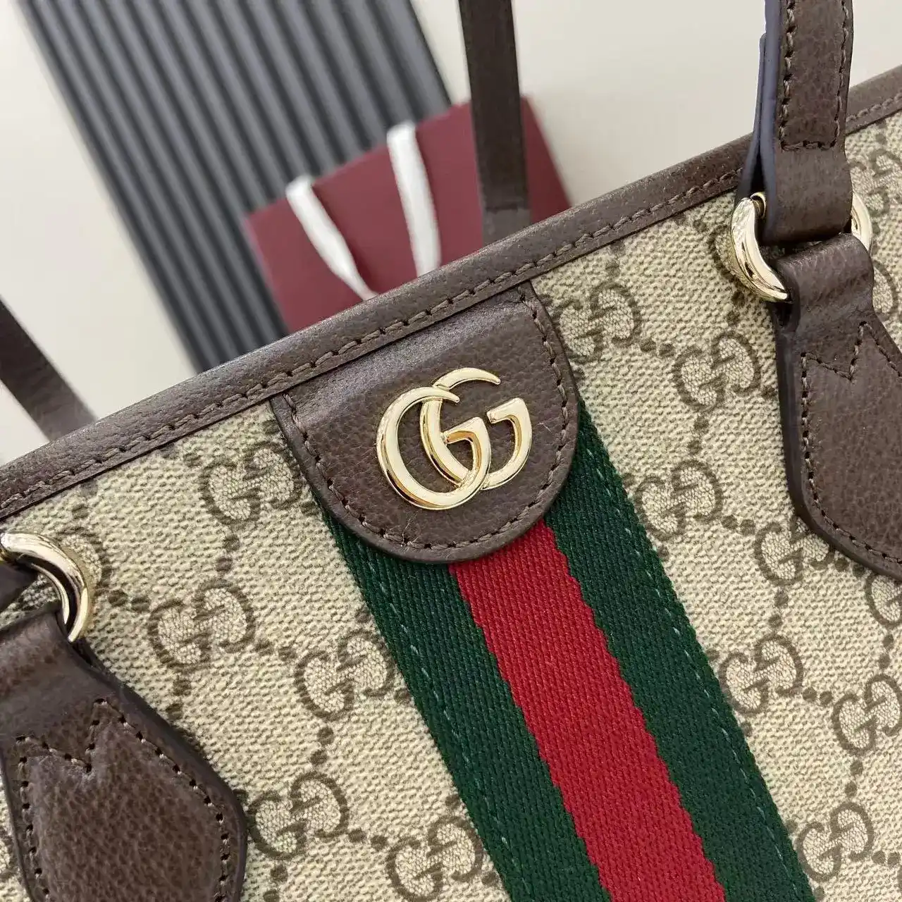 Gucci Ophidia Brown GG Supreme Canvas Tote Bag product photo from LabelPicks