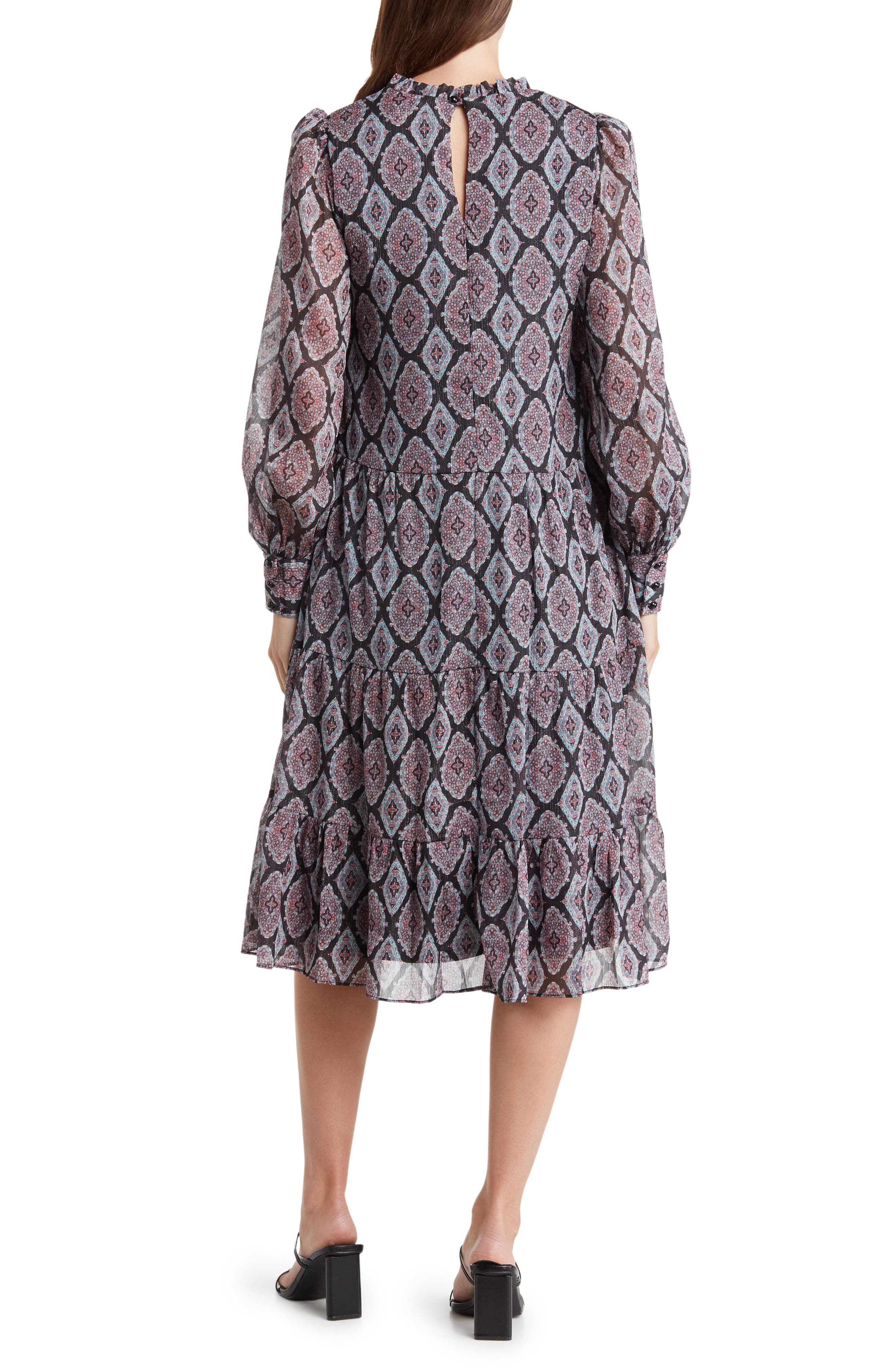 Julia Jordan Long Sleeve Tiered Shift Dress