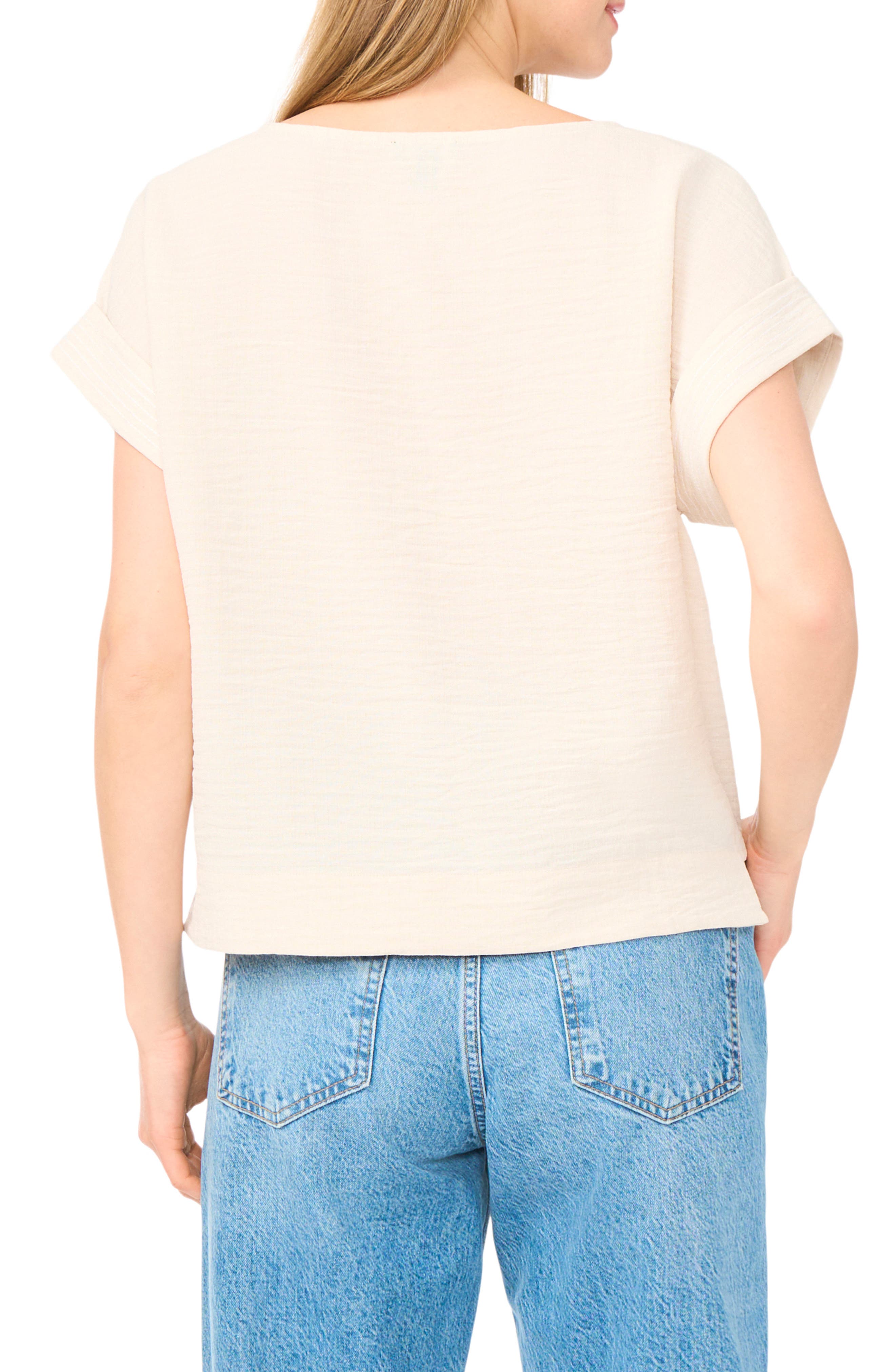 Halogen® Stitch Cuff Top