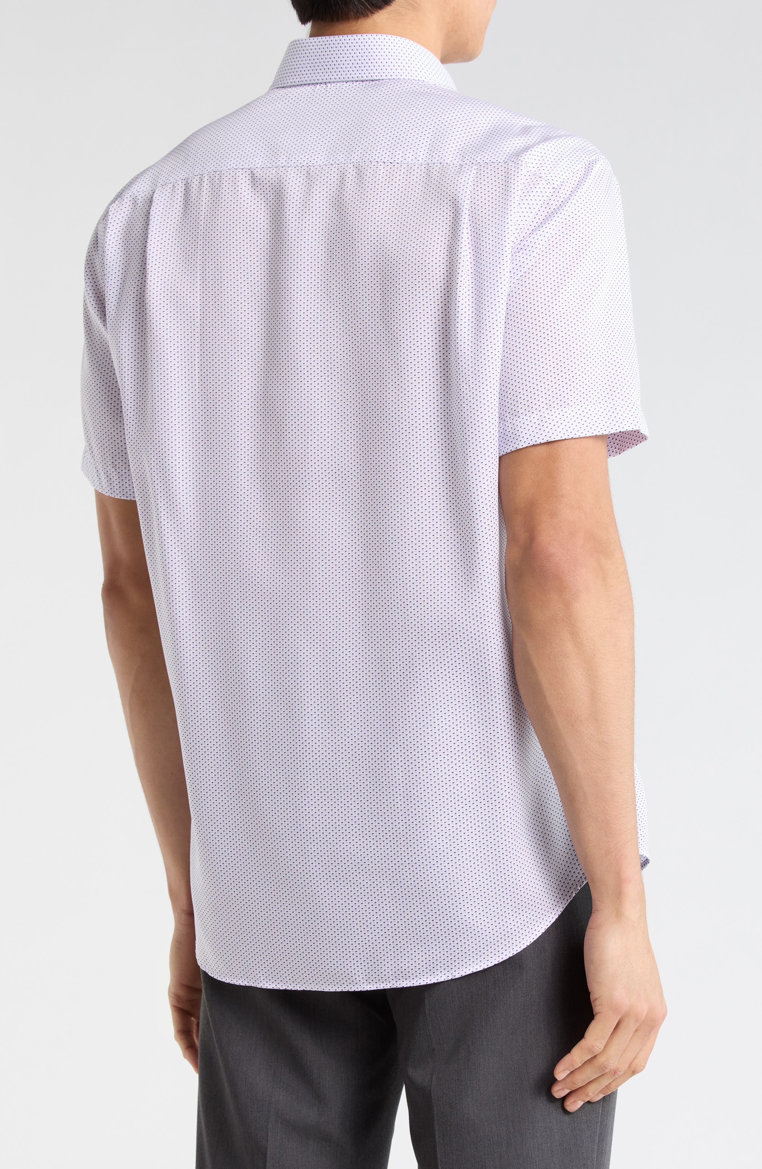 David Donahue Neat Print Short Sleeve Shirt